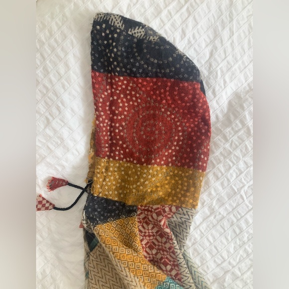 Patchwork Wool Hooded Poncho Cloak | Boho Festival Cape | Made in India O/S - Picture 5 of 8